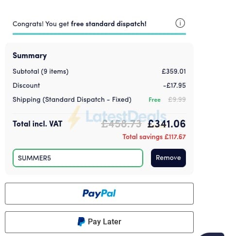 Screenshot of the Make My Blinds discount code working