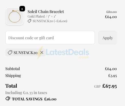 Screenshot of the Carrie Elizabeth discount code working