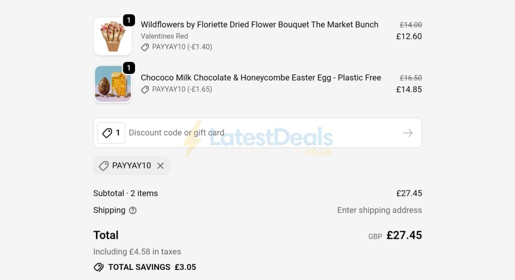 Screenshot of the Plastic Freedom discount code working