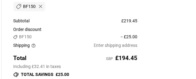 Screenshot of the Revital discount code working