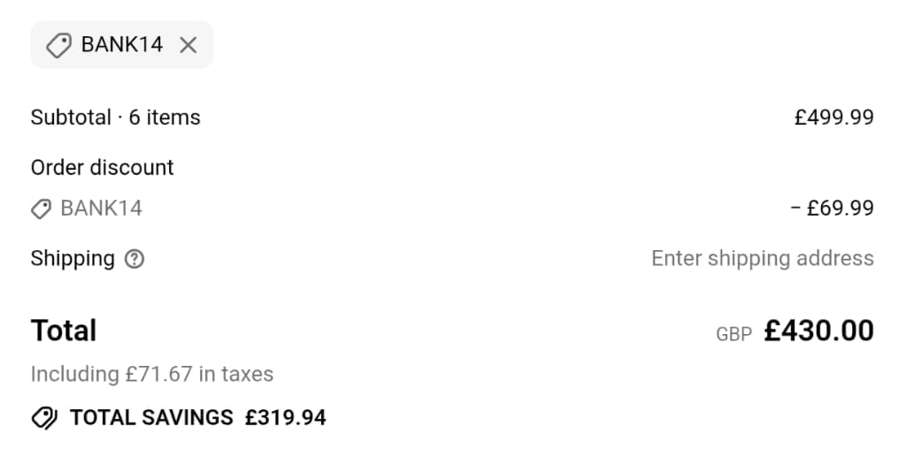 Screenshot of the Rem-fit discount code working
