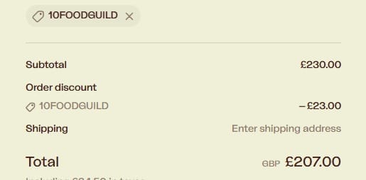Screenshot of the Sous Chef discount code working