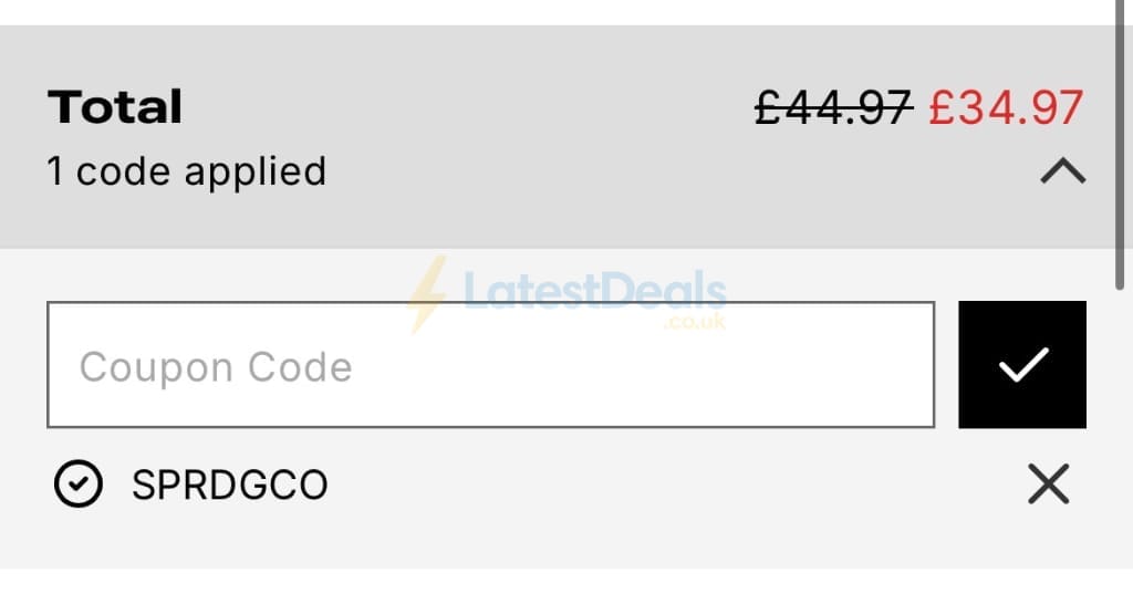 Screenshot of the Spreadshirt discount code working