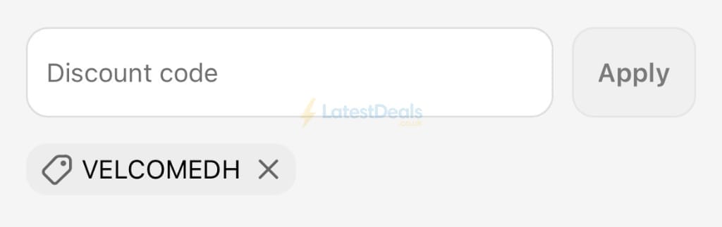 Screenshot of the Bathroom Deco discount code working