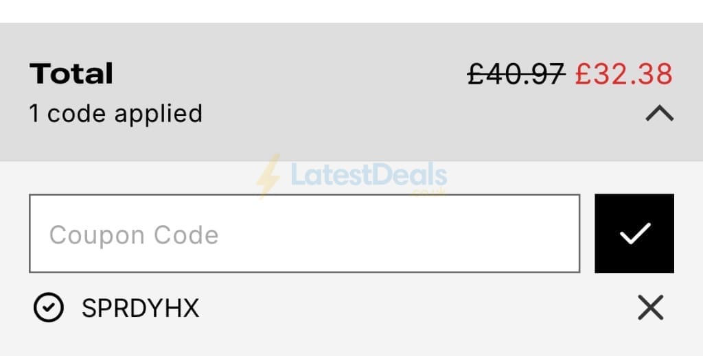 Screenshot of the Spreadshirt discount code working