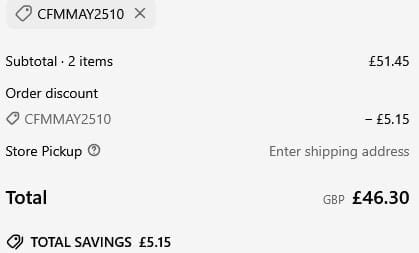Screenshot of the The Cornish Fishmonger discount code working