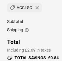 Screenshot of the LED Bulbs discount code working