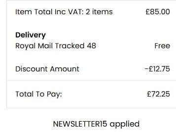 Screenshot of the Klass discount code working
