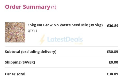 Screenshot of the Love Garden Birds discount code working