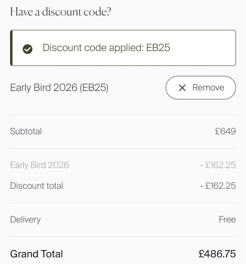 Screenshot of the Maze Living discount code working