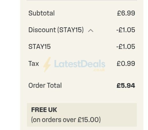 Screenshot of the Totally Wicked discount code working