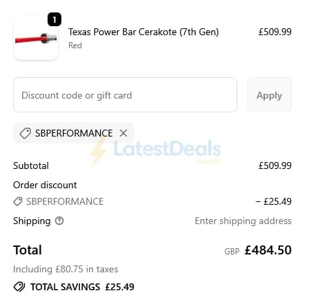 Screenshot of the Strength Shop discount code working