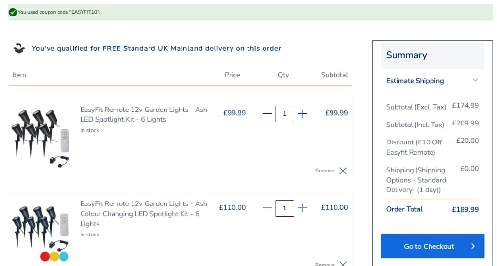 Screenshot of the Lyco discount code working