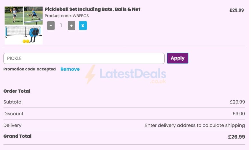 Screenshot of the Happy Puzzle discount code working