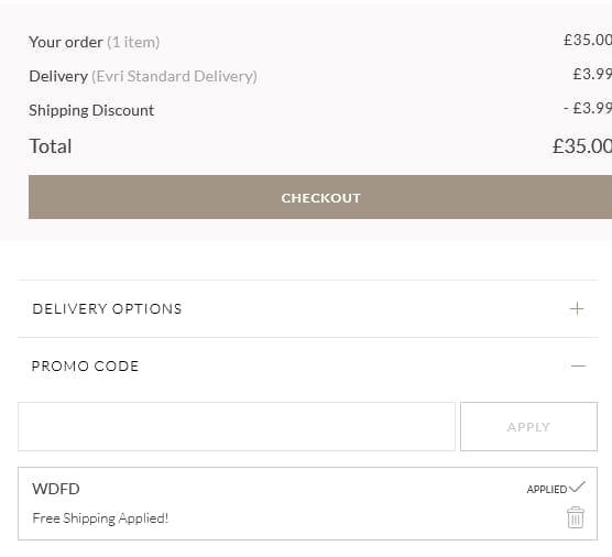 Screenshot of the Apricot discount code working