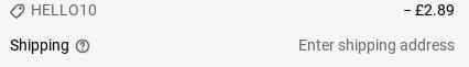 Screenshot of the Lyonsleaf discount code working