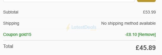 Screenshot of the Gold Standard Nutrition discount code working