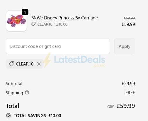 Screenshot of the BargainMax discount code working