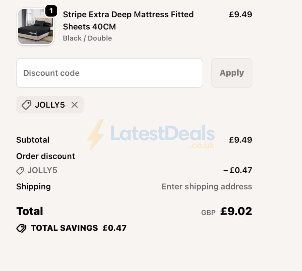 Screenshot of the Imperial Rooms discount code working