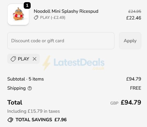 Screenshot of the The Kid Collective discount code working