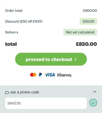 Screenshot of the Silentnight discount code working