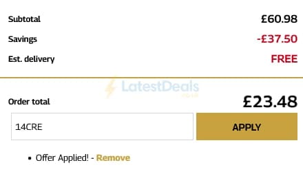 Screenshot of the Healthspan UK Elite discount code working