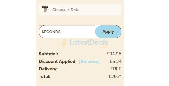 Screenshot of the The Cornish Hamper Store discount code working