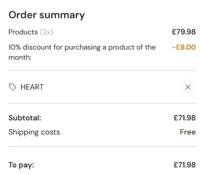 Screenshot of the VitaminExpress discount code working