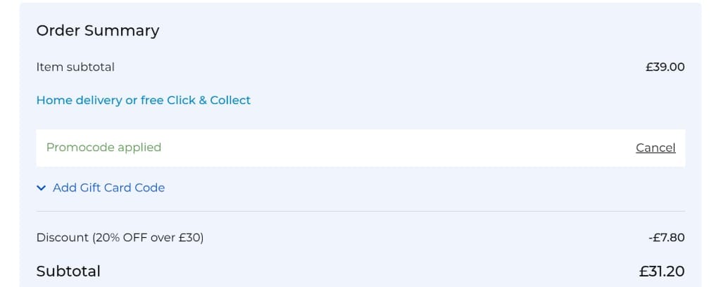 Screenshot of the Max Spielmann discount code working