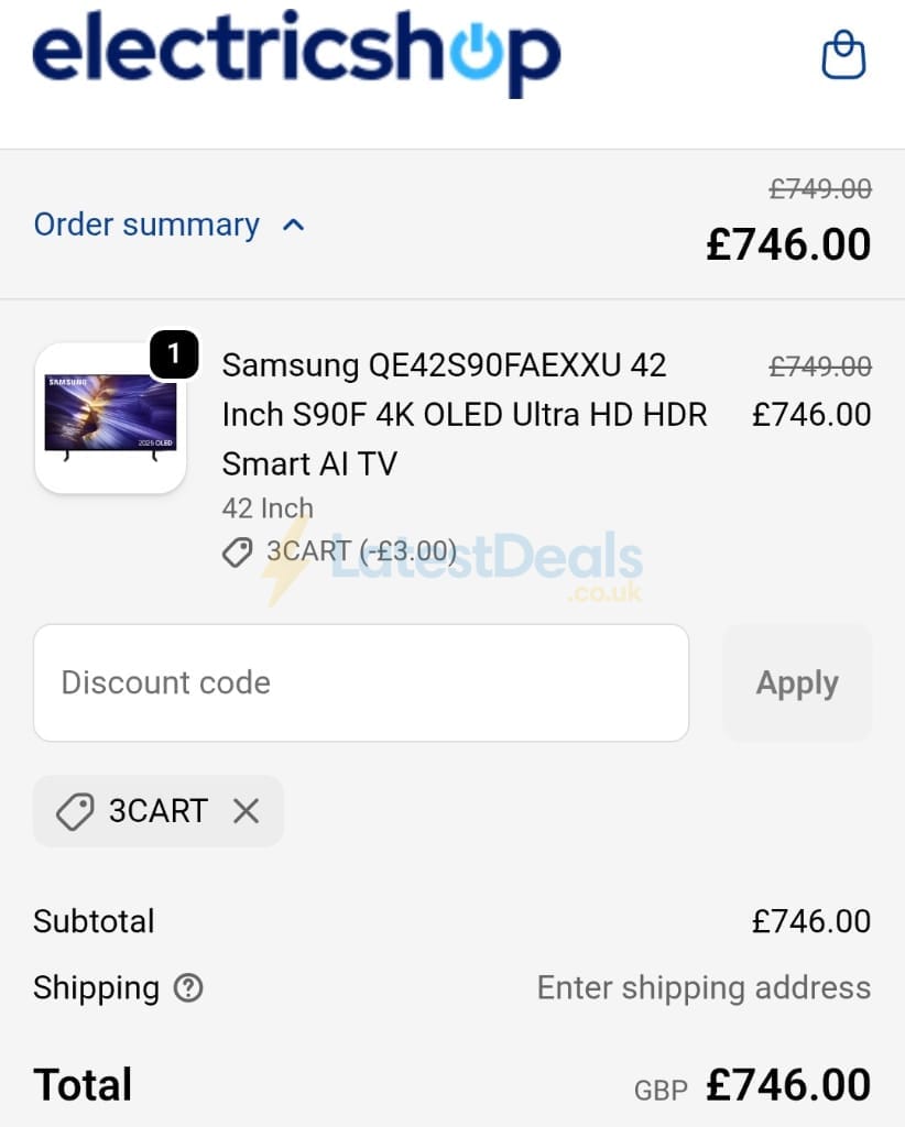Electricshop Discount Code - Save £200 in June 2026