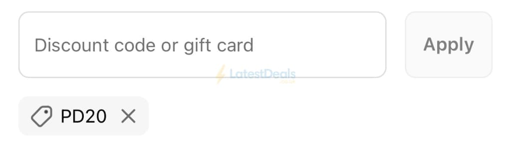 Screenshot of the Mococo discount code working