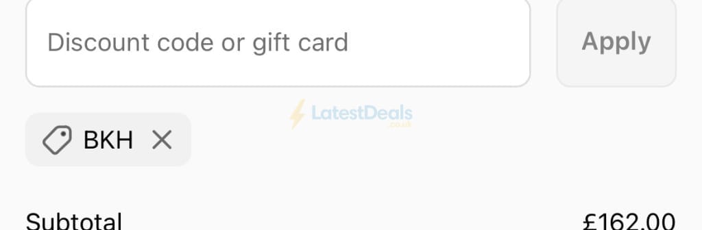 Screenshot of the Roadskin discount code working