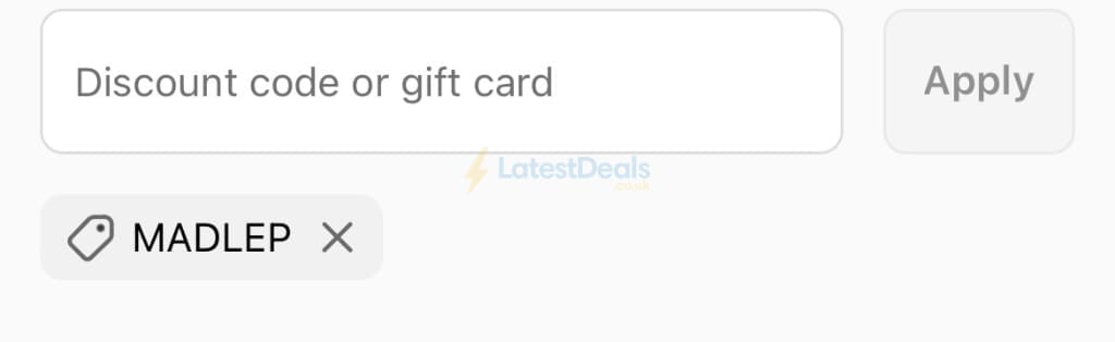Screenshot of the Roadskin discount code working