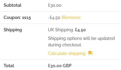 Screenshot of the Sugar Ray's discount code working