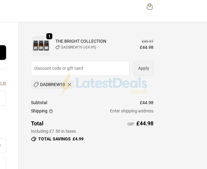 Screenshot of the Spiller & Tait discount code working