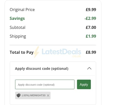 Screenshot of the WeightWorld discount code working