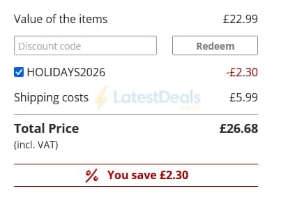 Screenshot of the puzzleYOU discount code working