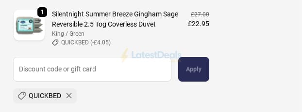 Screenshot of the Julian Charles discount code working