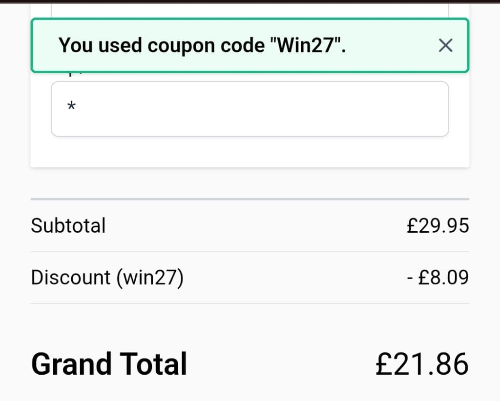 Screenshot of the Goggles4u discount code working