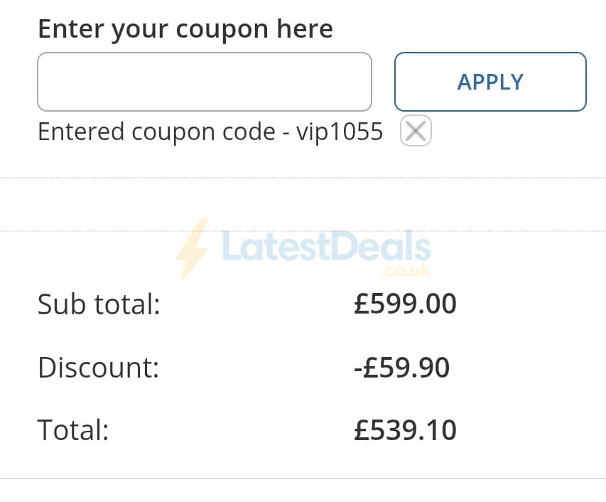 Screenshot of the Tech Trade discount code working