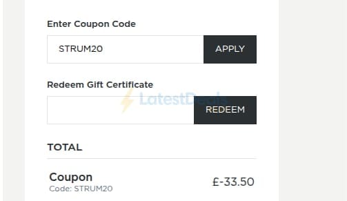 Screenshot of the Terraces discount code working