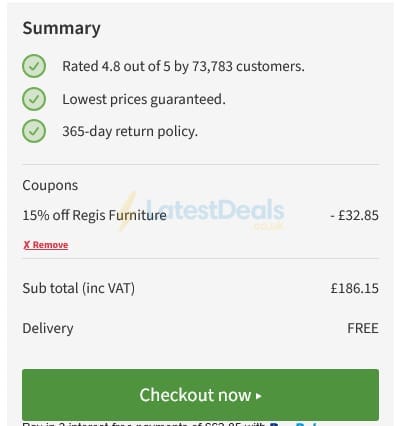 Screenshot of the Plumbworld discount code working