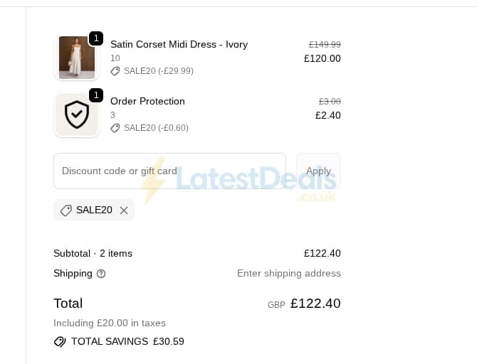 Screenshot of the Six Stories discount code working