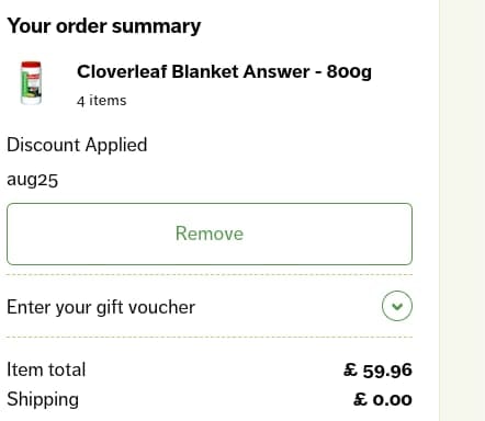 Screenshot of the Pondkeeper discount code working