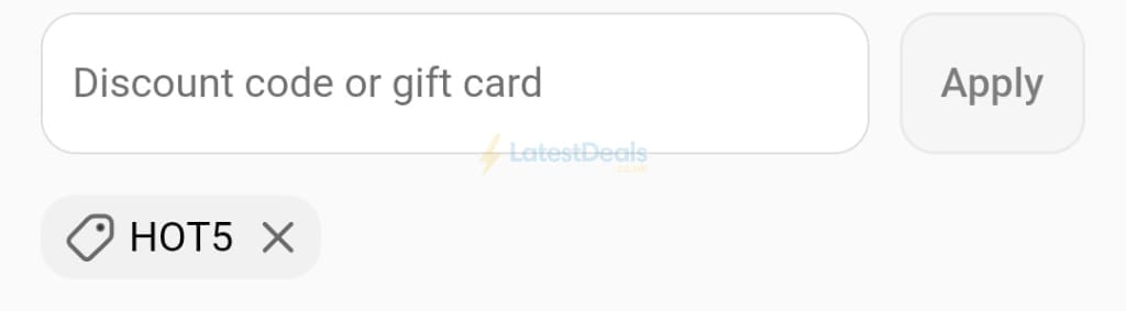 Screenshot of the Handtec discount code working