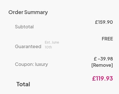 Screenshot of the Pulse & Cocktails discount code working