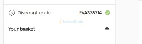 Screenshot of the Frive discount code working