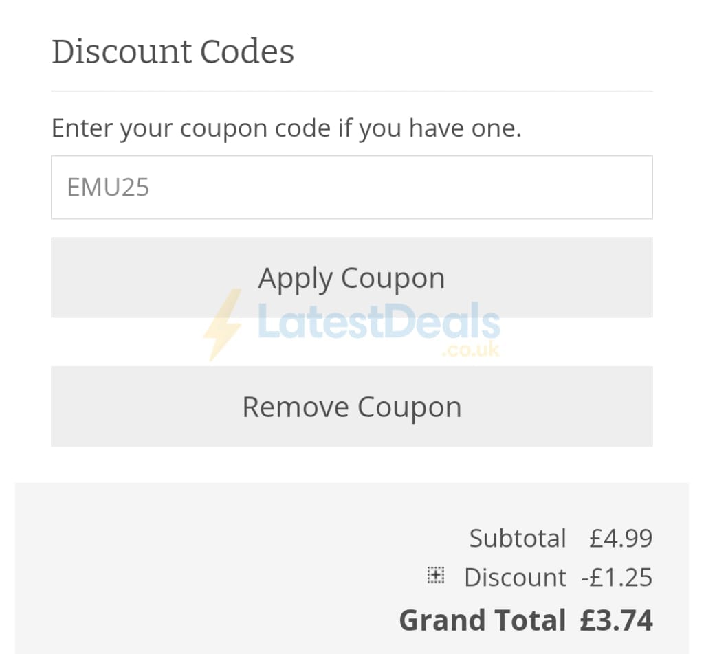 Screenshot of the The Knitting Network discount code working