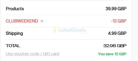 Screenshot of the Ideal of Sweden discount code working