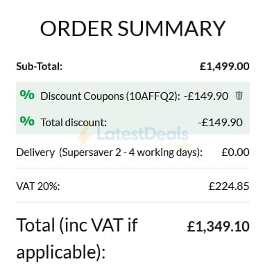 Screenshot of the Advanced MP3 Players discount code working